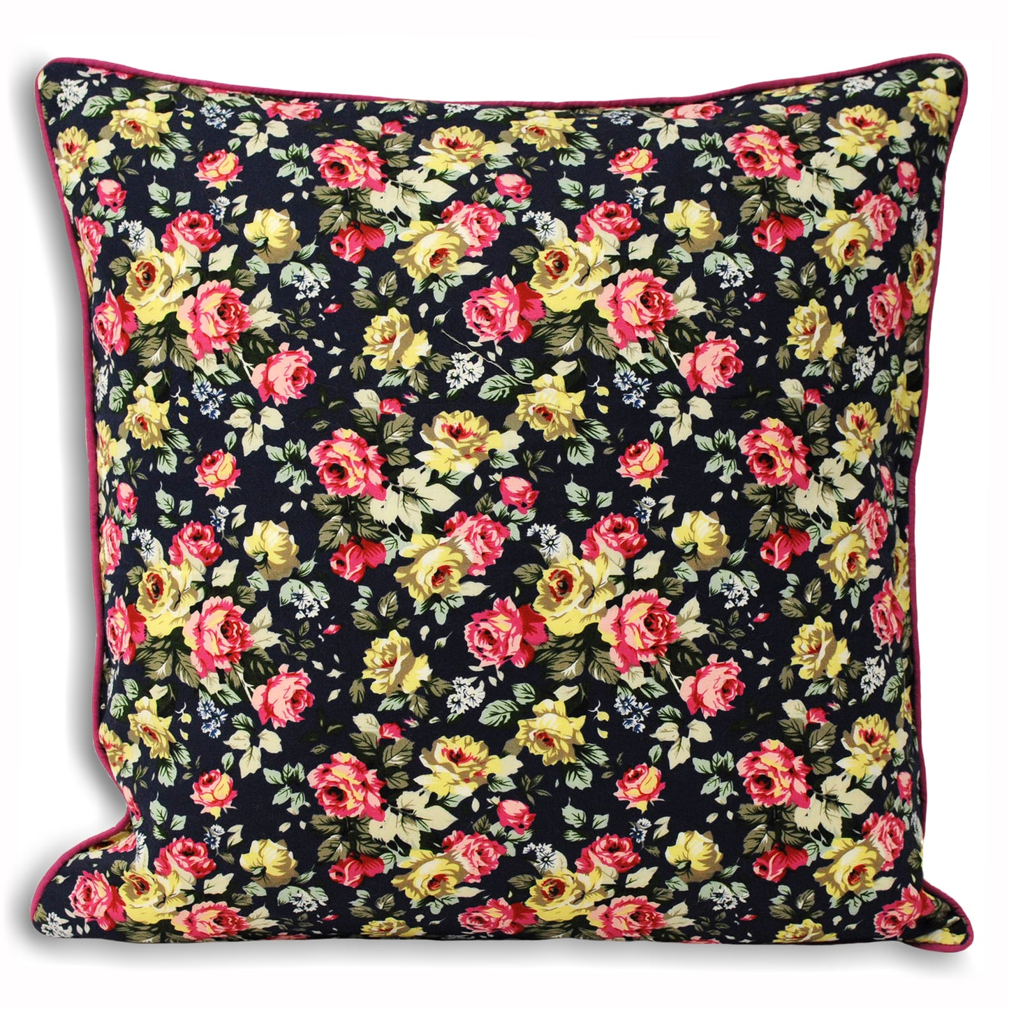 VICTORIA FLORAL CUSHION CASE 45X45 NAVY