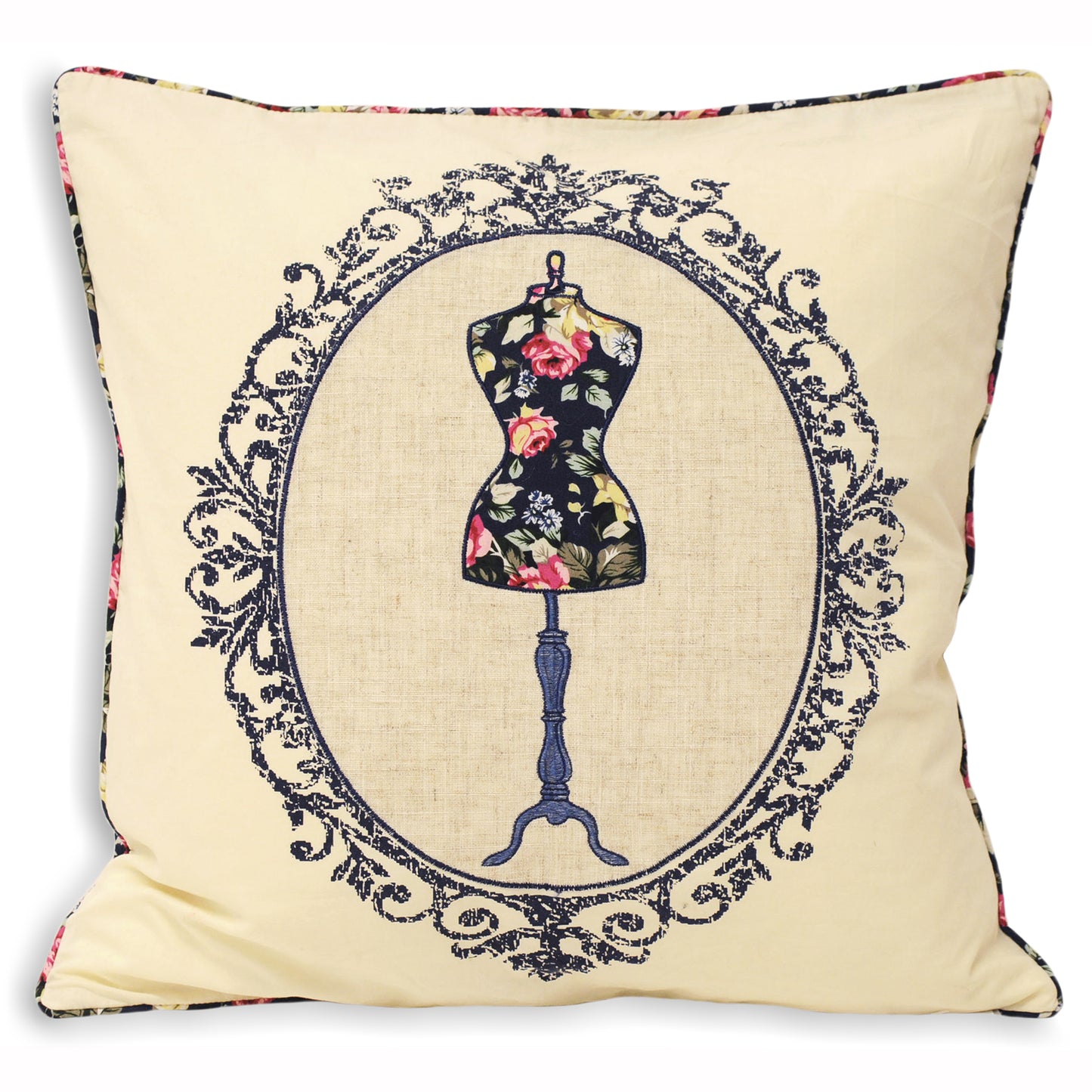 VICTORIA MANEQUIN CUSHION CASE 45X45 NAVY