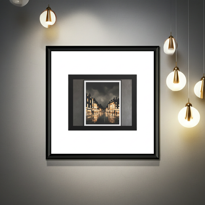 London Rainy Street at Night Framed Wall Art | Livvat Exclusive