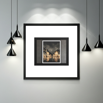 London Rainy Street at Night Framed Wall Art | Livvat Exclusive
