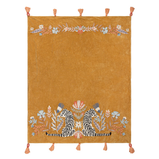 WHITE TIGER 125X150 THROW GOLD