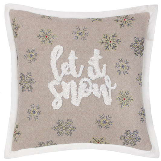 WINTER LET IT SNOW 45X45 CUSHION CASE GREEN