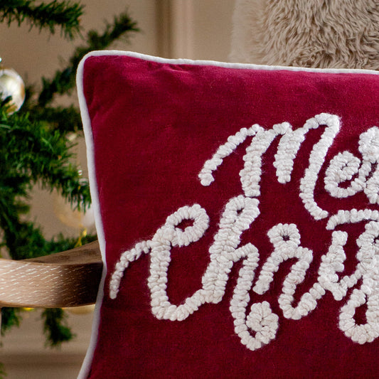 WINTER MERRY CHRISTMAS 35X50 CUSHION CASE RED