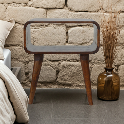 Curved Open Chestnut Bedside