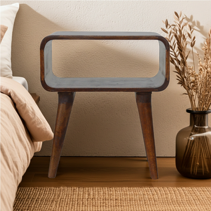Curved Open Chestnut Bedside