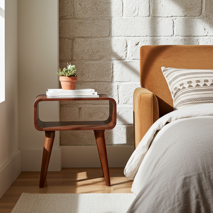 Curved Open Chestnut Bedside