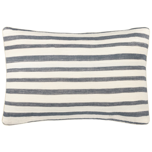 WOVEN STRIPE 40X60 CUSHION CASE DUSK BLUE