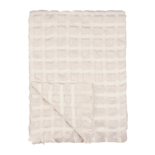 WALTON WAFFLE 130X180 THROW LINEN
