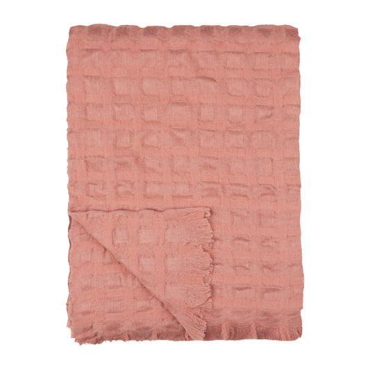 WALTON WAFFLE 130X180 THROW ROSE