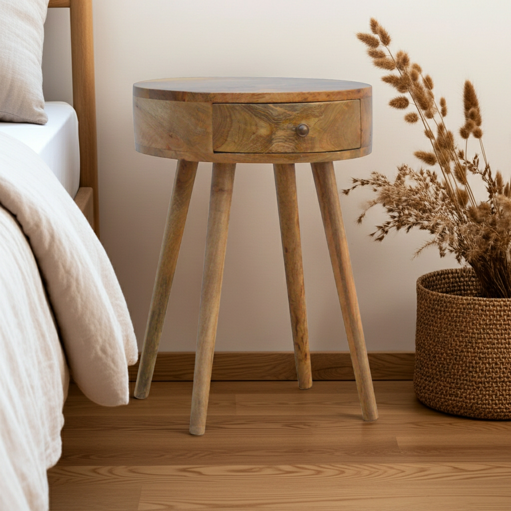 Nordic Circular Shaped Bedside Table | Nightstand