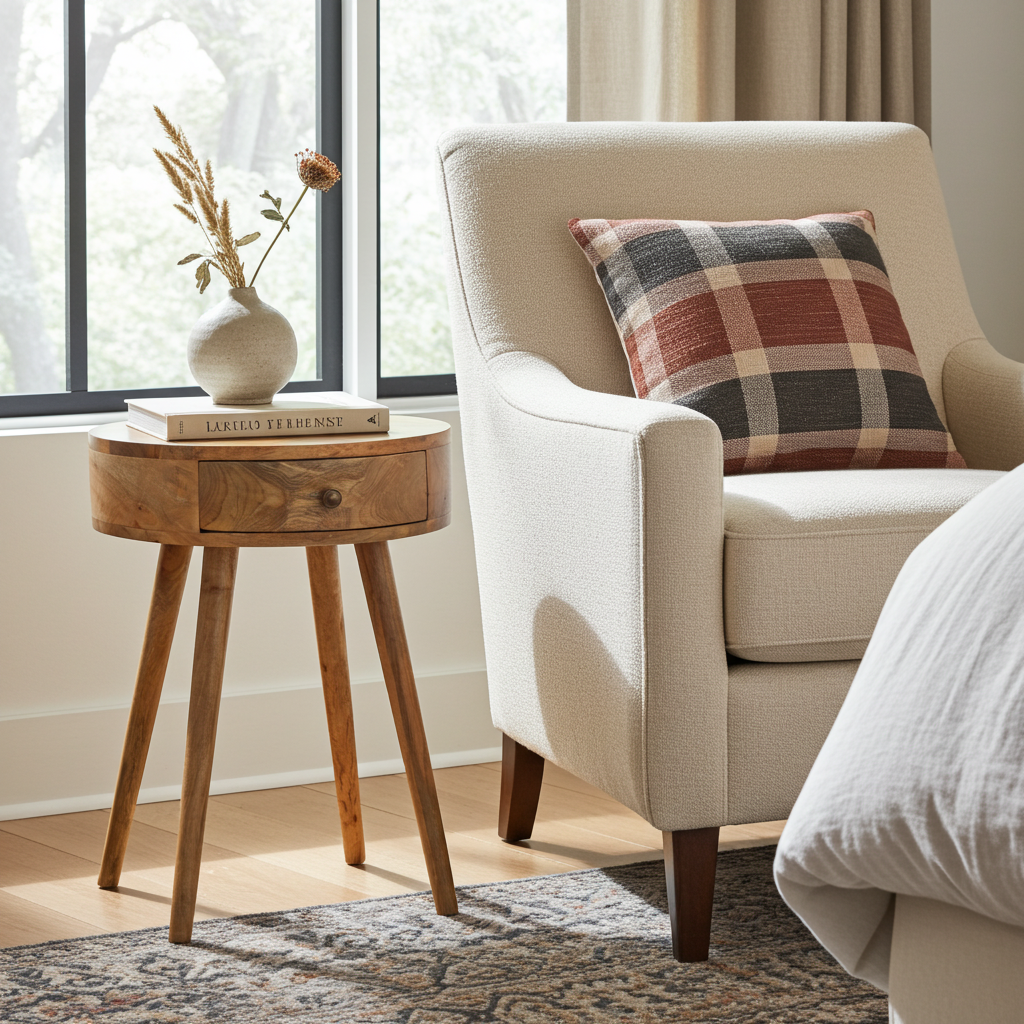 Nordic Circular Shaped Bedside Table | Nightstand