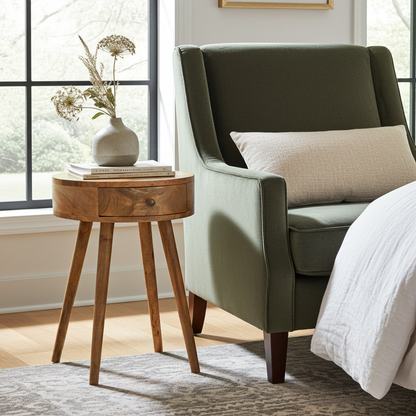 Nordic Circular Shaped Bedside Table | Nightstand