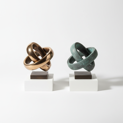 Abstract Bronze Lovers Knot Sculpture
