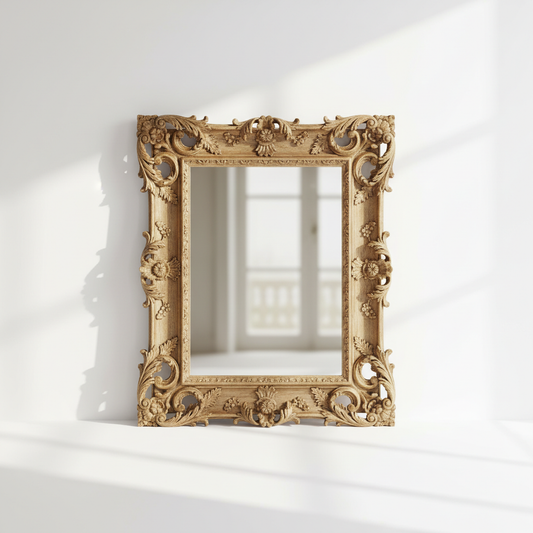 Aethelred Hand-Carved 23.75k Giltwood Mirror
