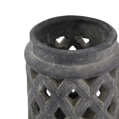 Amalfi Grey Large Lattice Lantern