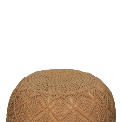 Ansley Beige Pouffe | Footstool | Ottoman