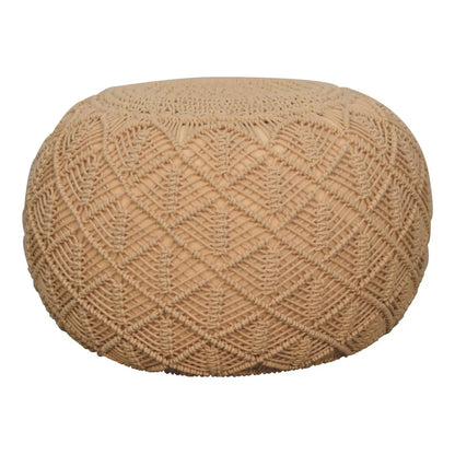 Ansley Beige Pouffe | Footstool | Ottoman