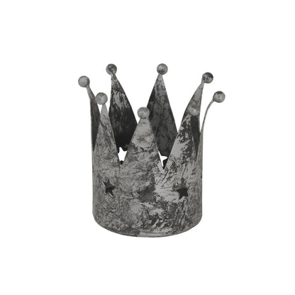Antique Silver Crown Tealight Holder
