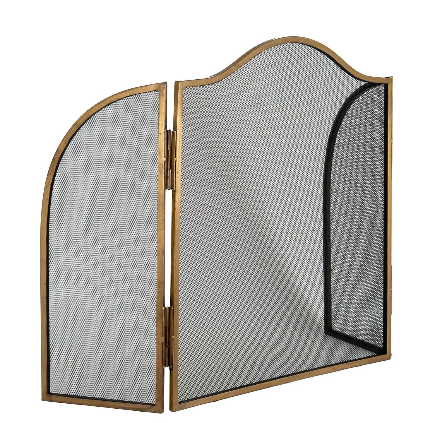 Antiqued Brass Fire Screen