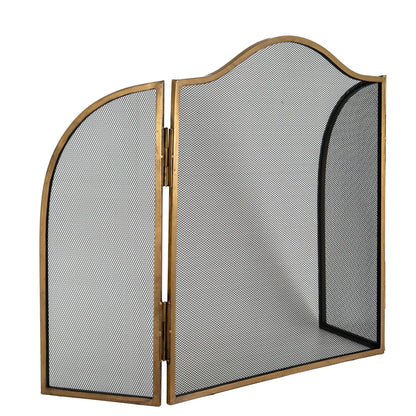 Antiqued Brass Fire Screen
