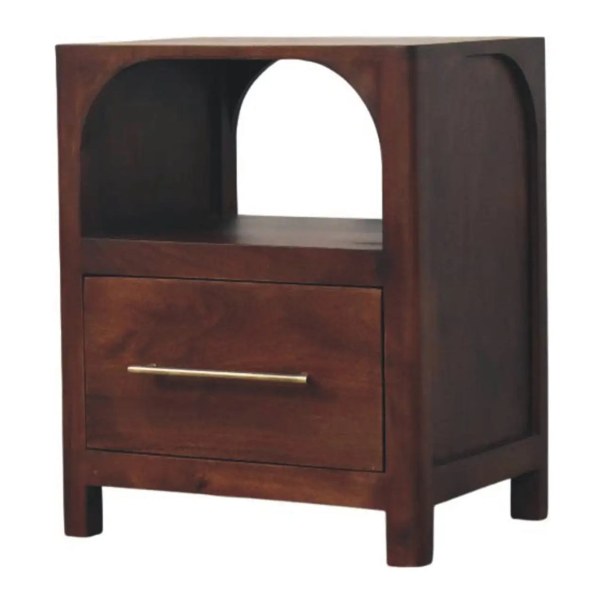 Arched Edge 1 Drawer Bedside Table | Nightstand