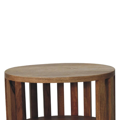 Ariella Double Shelf Oak-ish Bedside Table | Nightstand