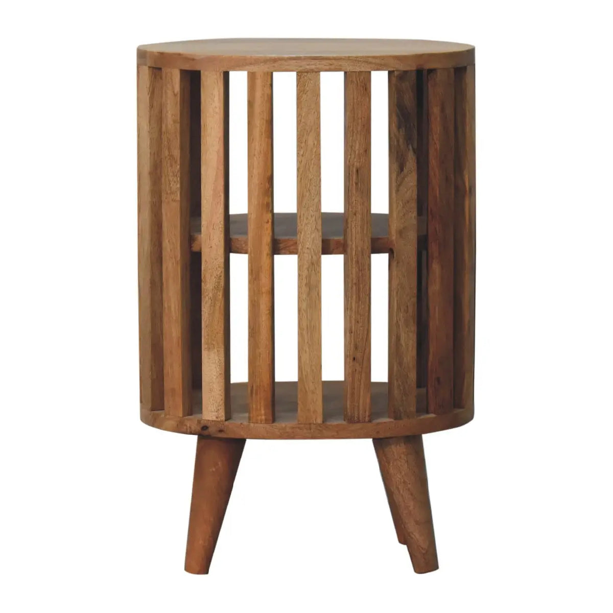 Ariella Double Shelf Oak-ish Bedside Table | Nightstand