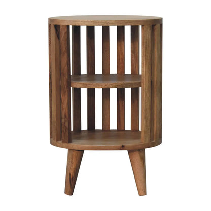 Ariella Double Shelf Oak-ish Bedside Table | Nightstand
