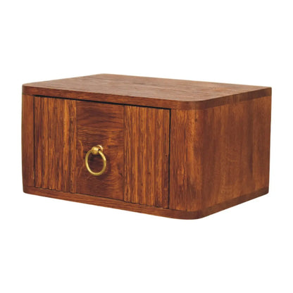 Aurelia Wall Mounted Bedside Table Nightstand Solid Mango Wood Bedroom