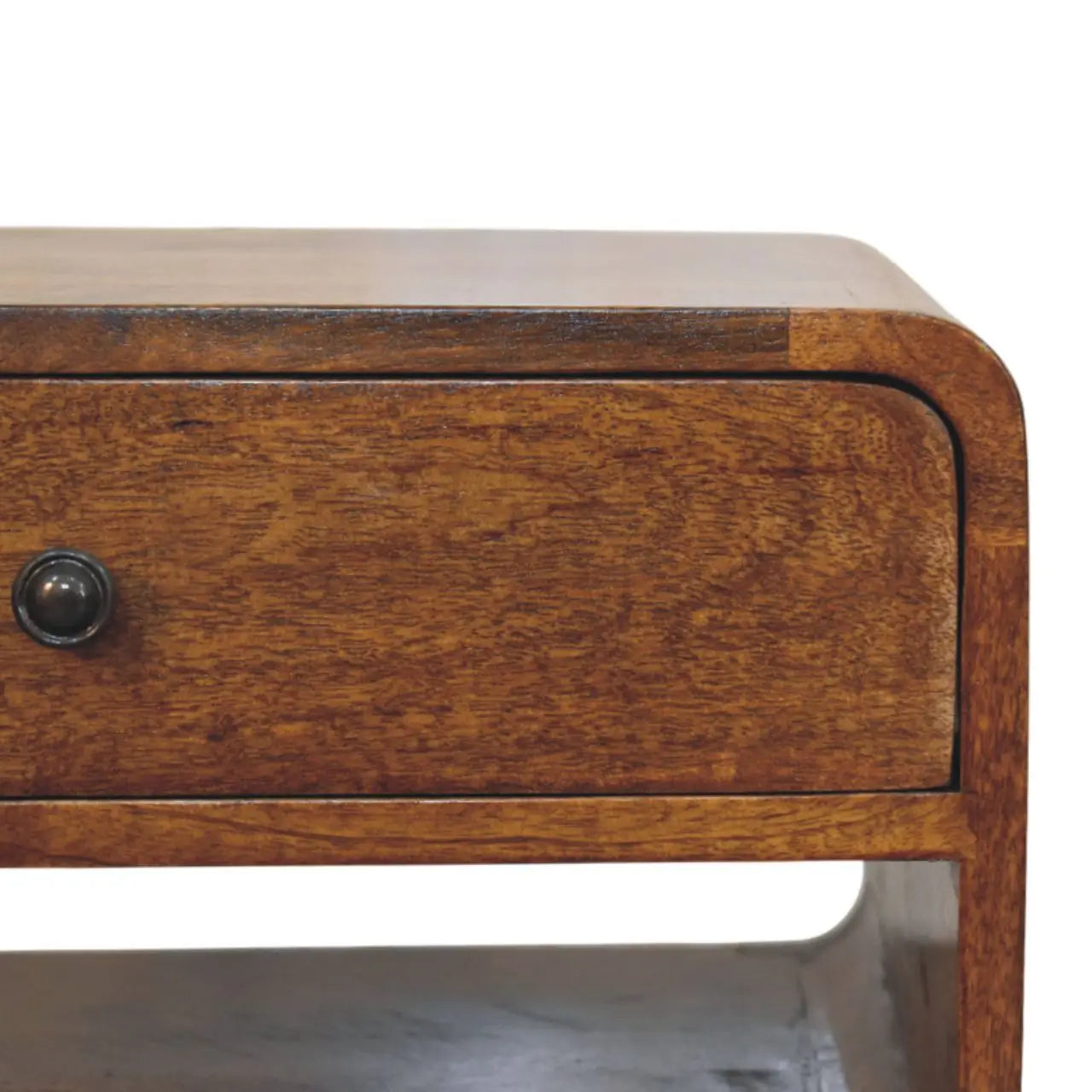 Avora Chestnut Nightstand with Drawer and Open Slot