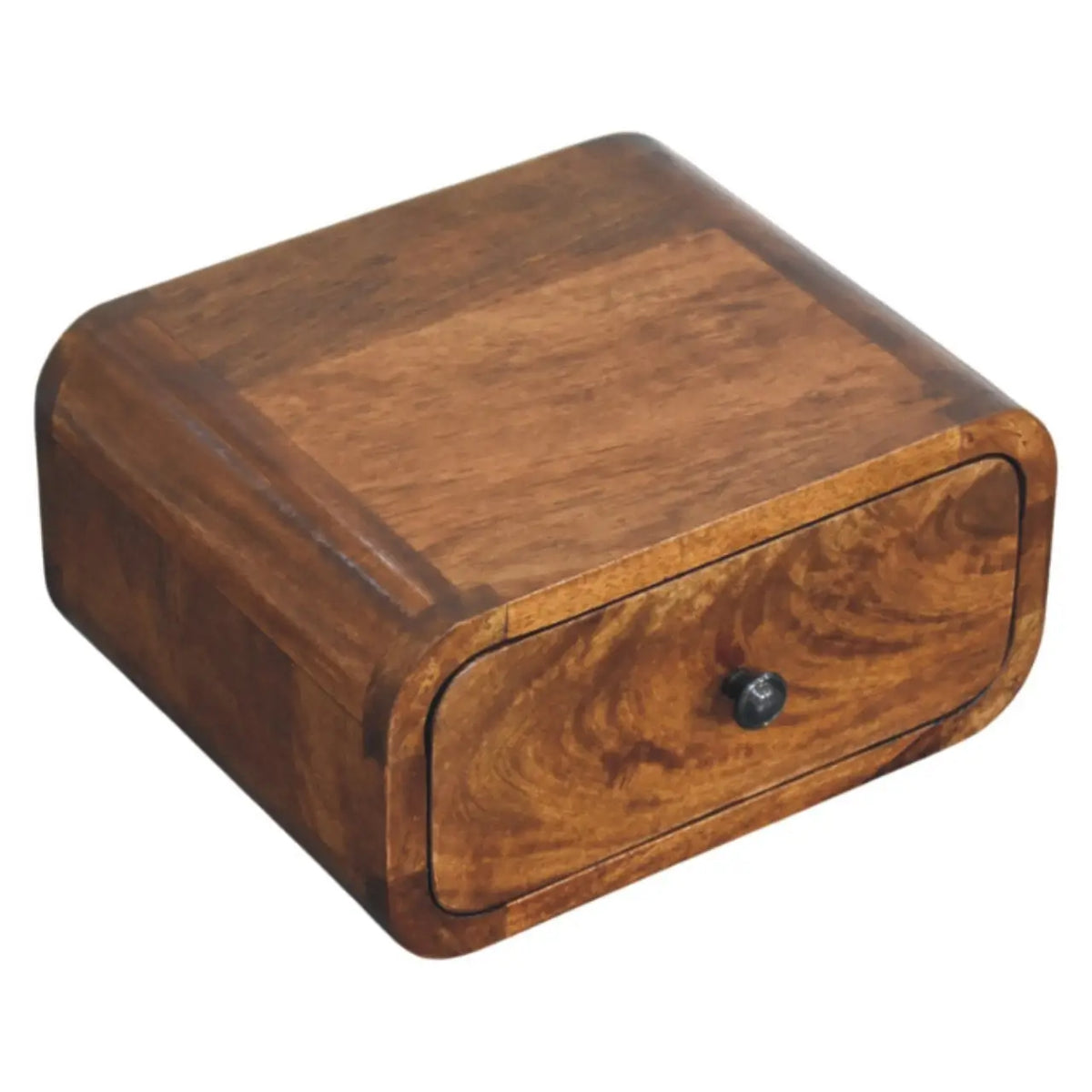 Avora Mini Wall Mounted Chestnut 1 Drawer Nightstand | Bedside Table