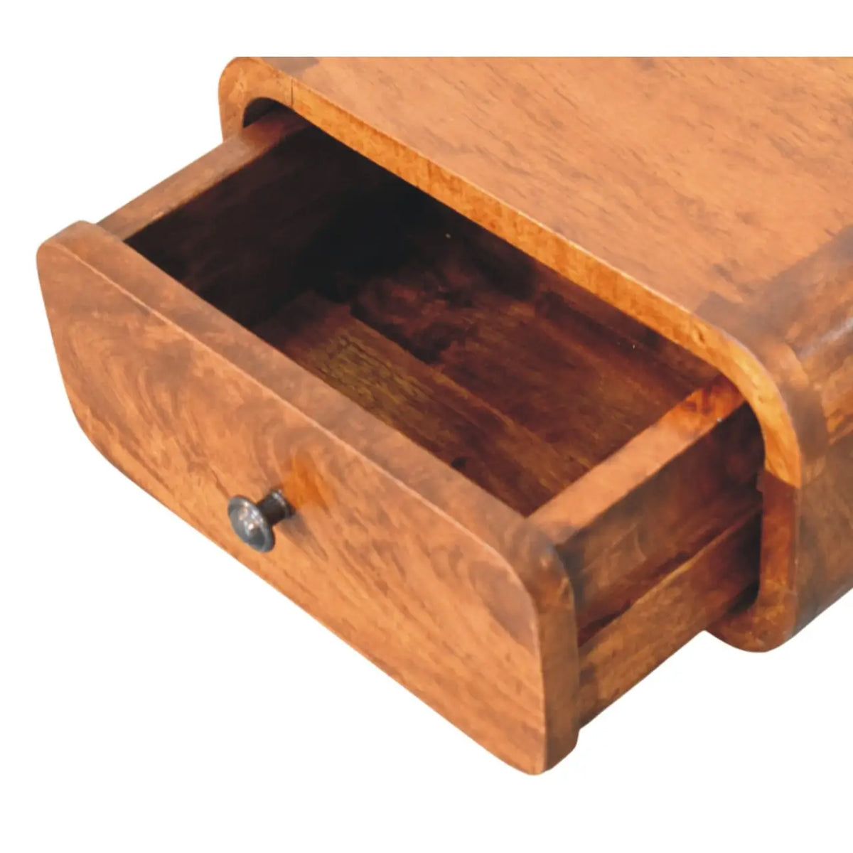 Avora Mini Wall Mounted Chestnut 1 Drawer Nightstand | Bedside Table
