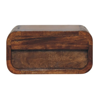 Avora Mini Wall Mounted Chestnut 1 Drawer Nightstand | Bedside Table