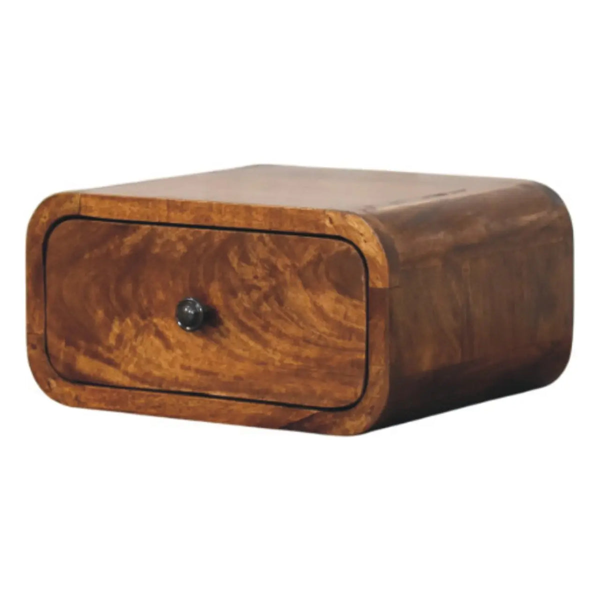 Avora Mini Wall Mounted Chestnut 1 Drawer Nightstand | Bedside Table