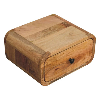 Avora Mini Wall Mounted Oak-ish 1 Drawer Nightstand | Bedside Table