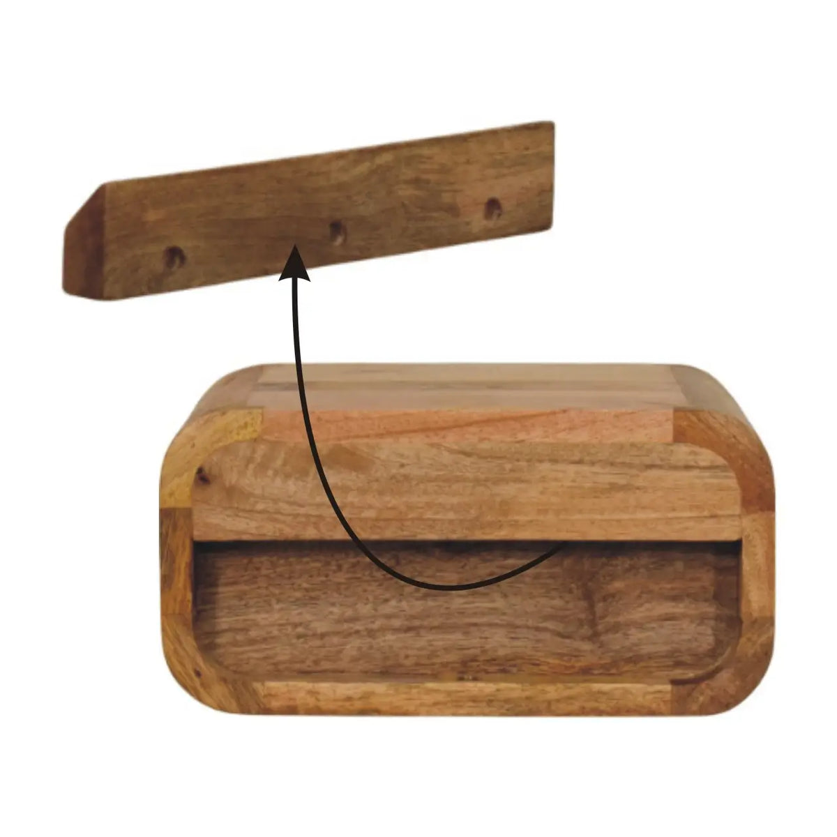 Avora Mini Wall Mounted Oak-ish 1 Drawer Nightstand | Bedside Table
