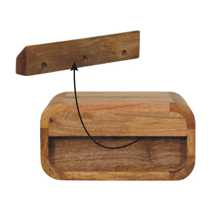 Avora Mini Wall Mounted Oak-ish 1 Drawer Nightstand | Bedside Table