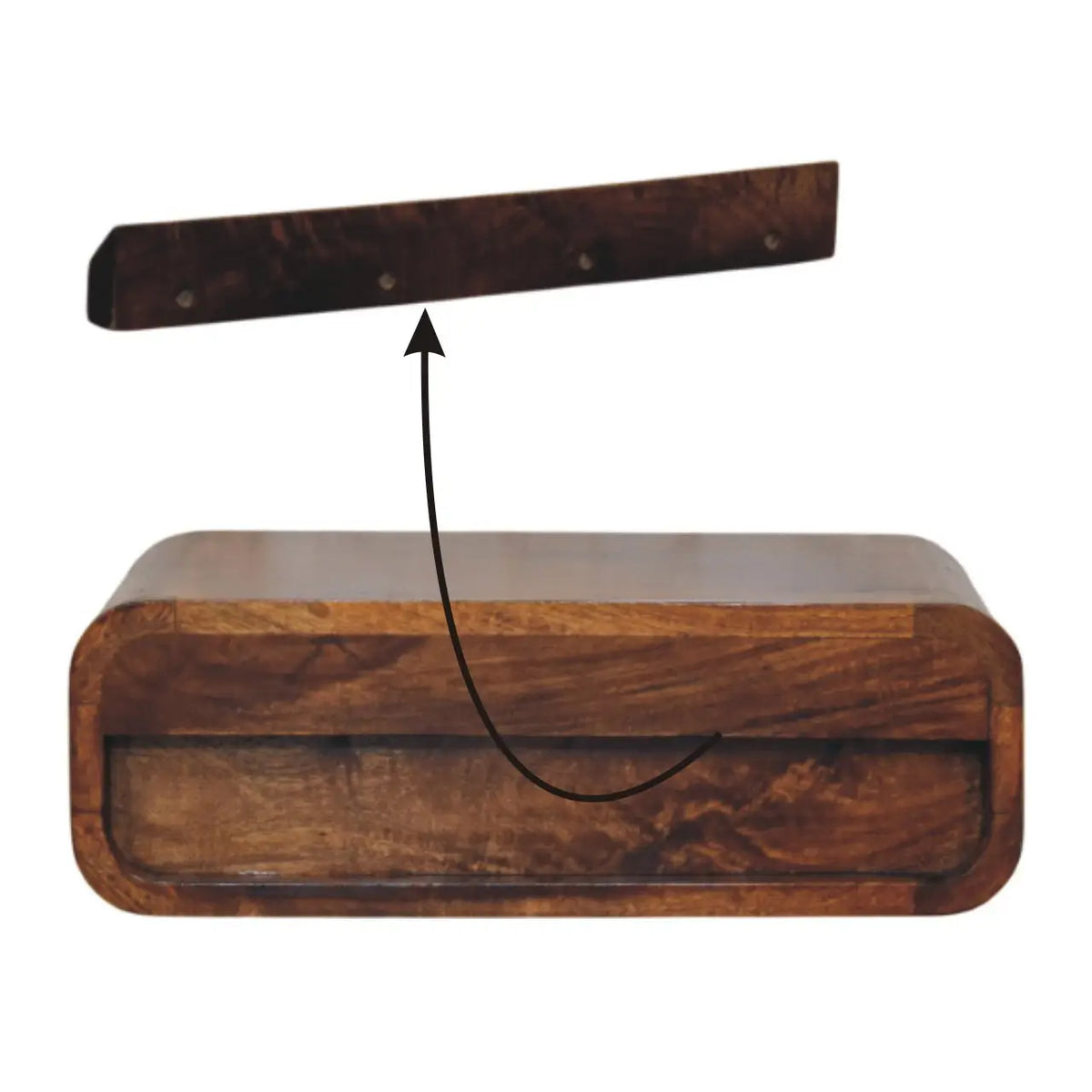 Avora Wall Mounted Chestnut 1 Drawer Nightstand | Bedside Table