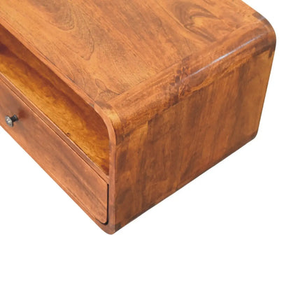 Avora Wall Mounted Chestnut Nightstand | Bedside Table