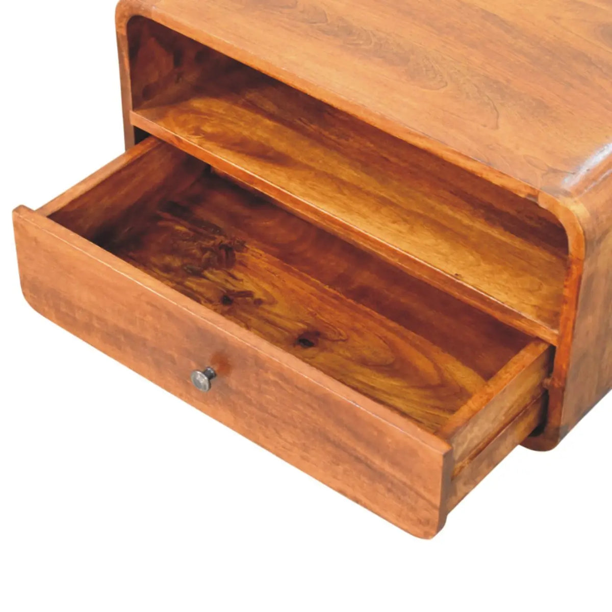 Avora Wall Mounted Chestnut Nightstand | Bedside Table