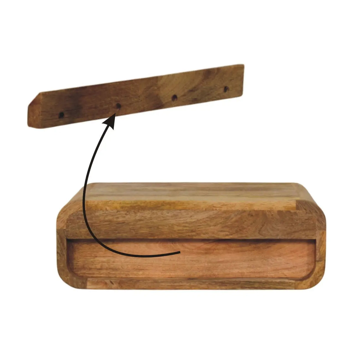 Avora Wall Mounted Oak-ish 1 Drawer Nightstand | Bedside Table