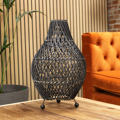 Handwoven Rattan Table Lamp – Natural