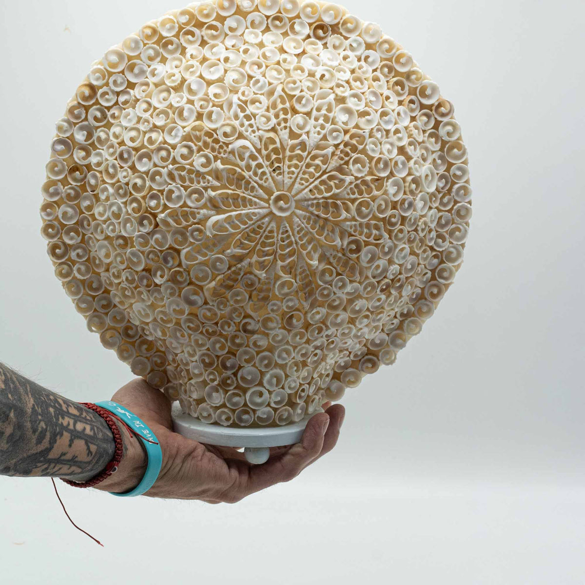 Boho Seashell Table Lamp – Cut Art Shell Large Round