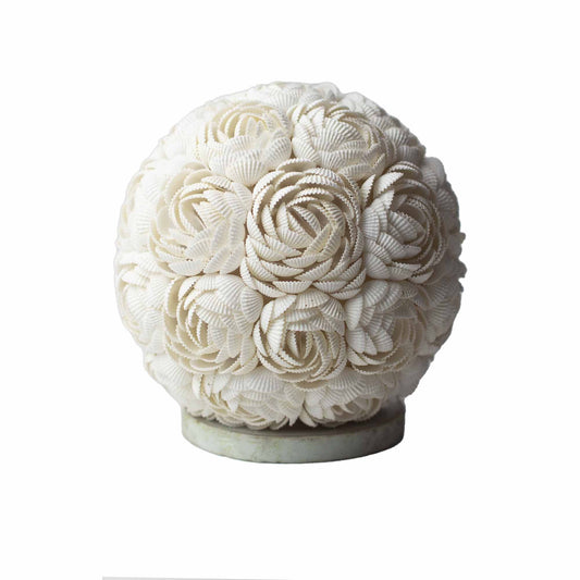 Boho Seashell Table Lamp – Rose Globe
