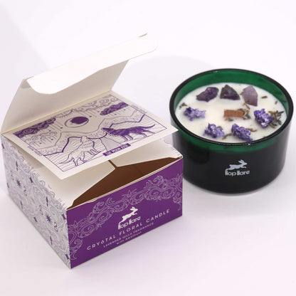 Crystal Floral Candle – Amethyst & Lavender | Lavender Hills