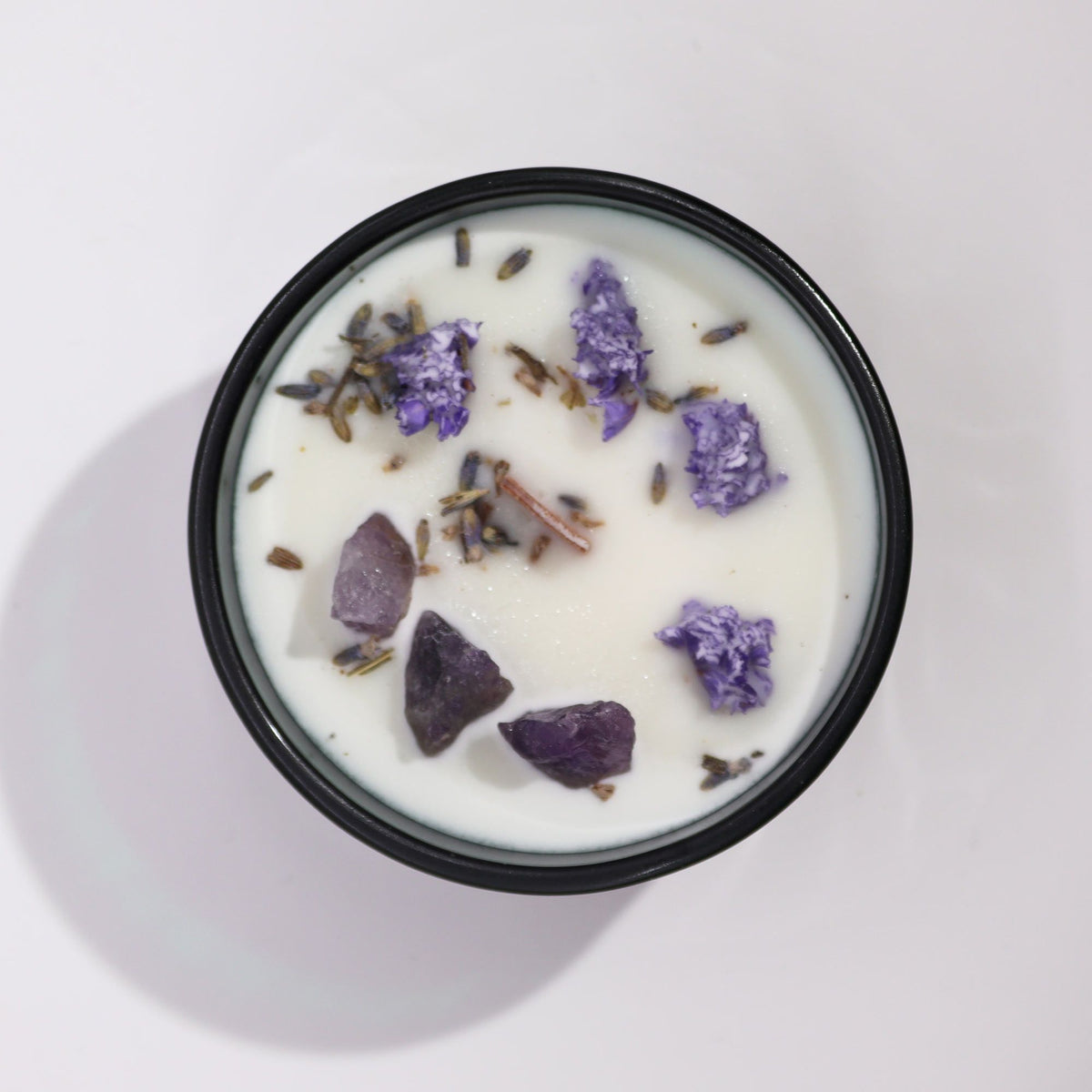 Crystal Floral Candle – Amethyst & Lavender | Lavender Hills