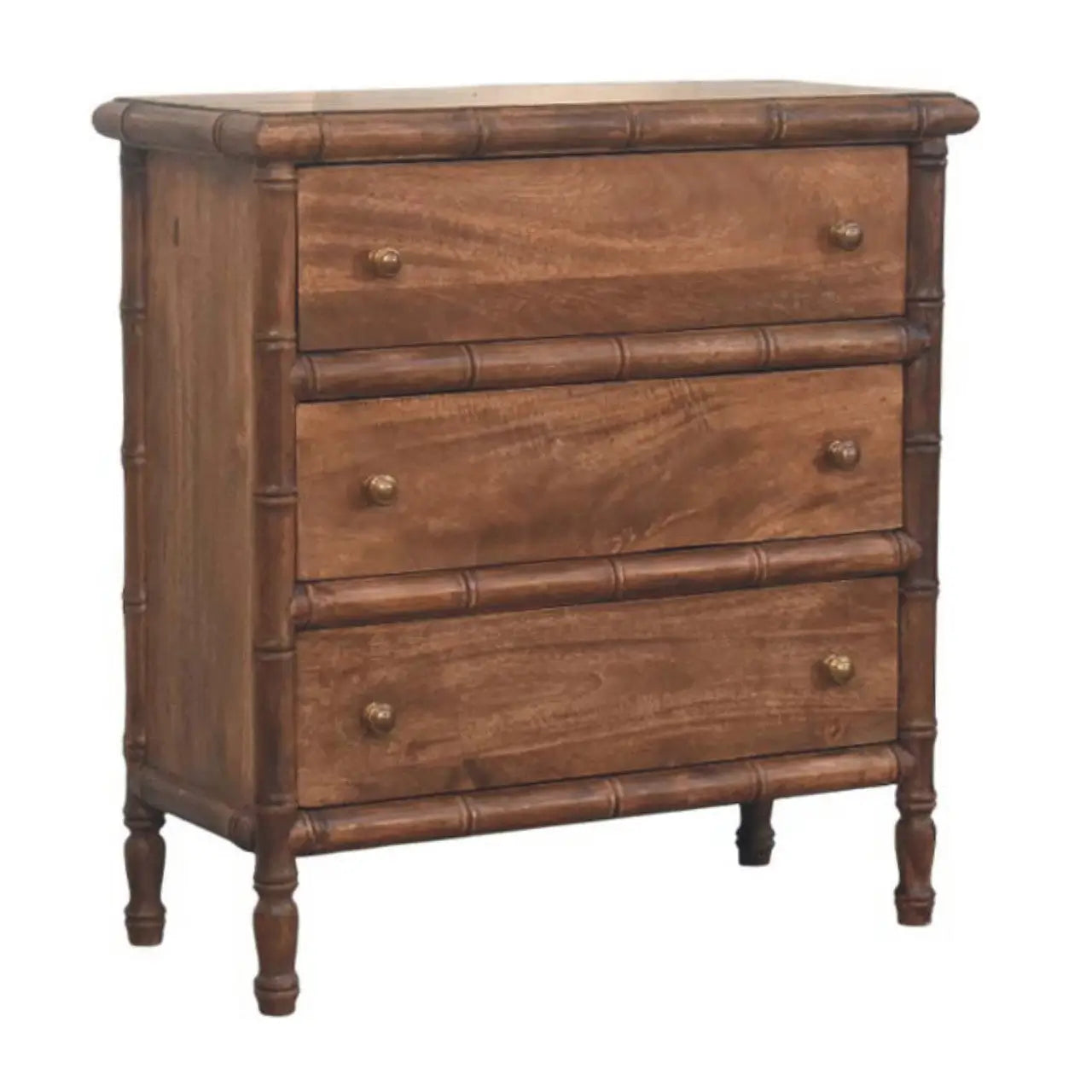 Bamboo Carved 3-Drawer Chest