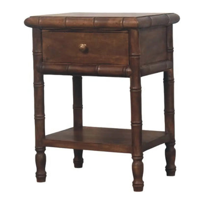 Bamboo Carved Bedside Table | Nightstand