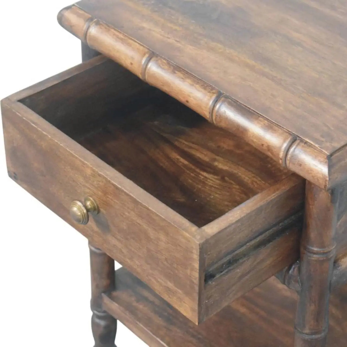 Bamboo Carved Bedside Table | Nightstand