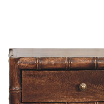 Bamboo Frame Nightstand in Roasted Almond | Bedside Table